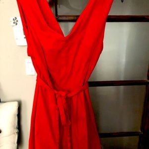 Red knee length dress